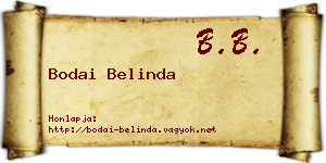 Bodai Belinda névjegykártya
